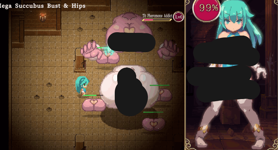 魔导士小奏的扶她地牢探险 魔導士カナデのふたなりダンジョン Quest:日系 ACT 类 PC 游戏(官中 / 全动态 / Steam 官方中文版 Build.10760890)图片-1 魔导士小奏的奇幻地牢战斗画面